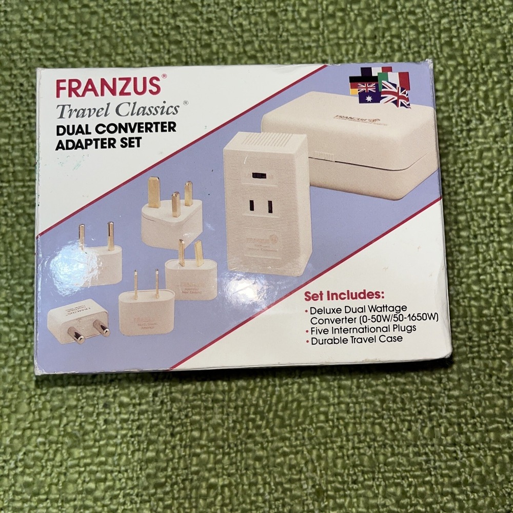 Franzus Travel Classics Dual Adapter Converter Set 220/240V FR-1650 AC C22